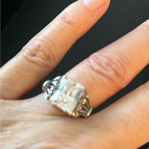 Square cut CZ ring